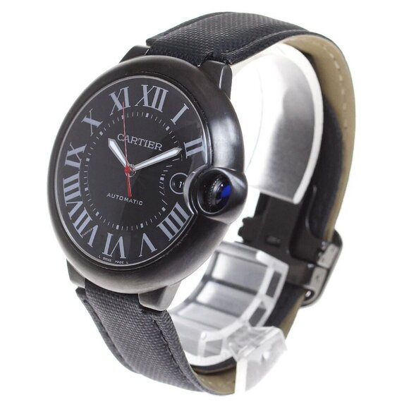 CARTIER Baron Blue 1.7 "" WSBB0015 Date black Dial Automatic Men's Watch - Picture 1 of 11